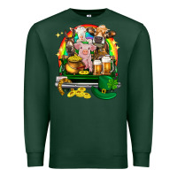 Sports Green St. Patrick's Day farm animals on truck Premium Sweatshirt - HowdyJamesFarm