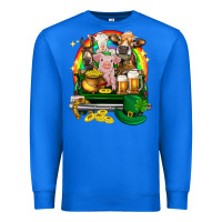 True Royal St. Patrick's Day farm animals on truck Premium Sweatshirt - HowdyJamesFarm