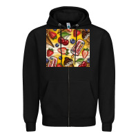Black summer ice cream with fruits Zipper Hoodie - TumblerDesignByShophia