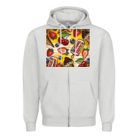 Dove Grey summer ice cream with fruits Zipper Hoodie - TumblerDesignByShophia