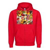 Red summer ice cream with fruits Zipper Hoodie - TumblerDesignByShophia