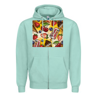 Seafoam summer ice cream with fruits Zipper Hoodie - TumblerDesignByShophia