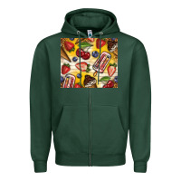 Sports Green summer ice cream with fruits Zipper Hoodie - TumblerDesignByShophia