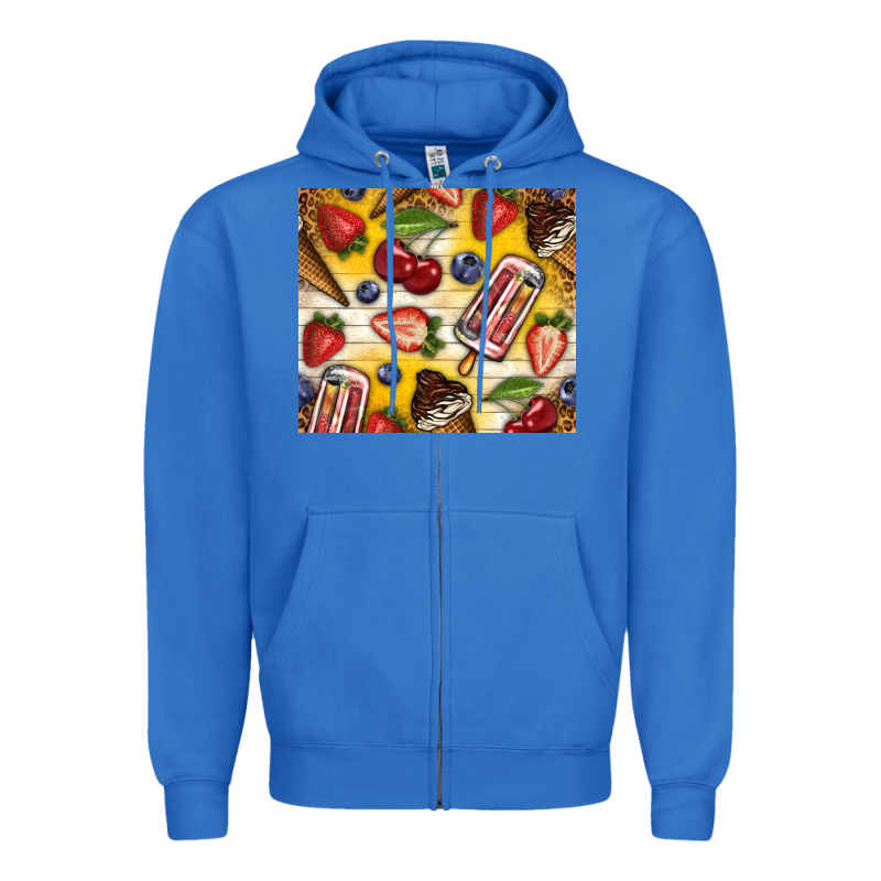 Summer Ice Cream With Fruits Zipper Hoodie by TumblerDesignByShophia | Teevron