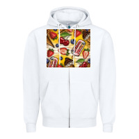White summer ice cream with fruits Zipper Hoodie - TumblerDesignByShophia