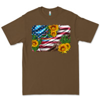 Cacao usa flag and sunflower serape leopard and cactus Premium Tee - Artiststas