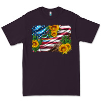 Usa Flag And Sunflower Serape Leopard And Cactus Premium Tee | Teevron