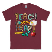 Burgundy teach your heart out Classic Tee - NancyCooperArtShop