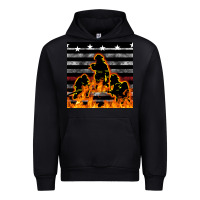 Black american firefighters seamless pattern Urban Hoodie - BundleAndBundleShop