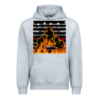Heather Grey american firefighters seamless pattern Urban Hoodie - BundleAndBundleShop