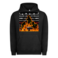 Pigment Black american firefighters seamless pattern Urban Hoodie - BundleAndBundleShop