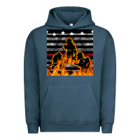 Pigment Midnight Navy american firefighters seamless pattern Urban Hoodie - BundleAndBundleShop