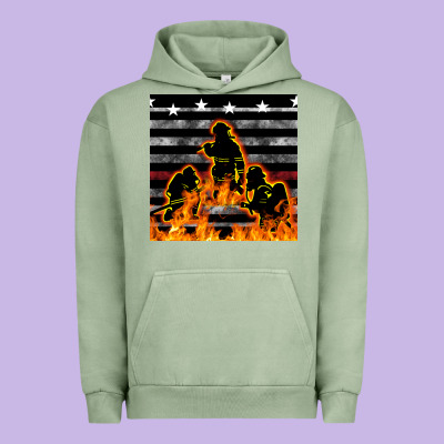 American Firefighters Seamless Pattern Urban Hoodie Designed By Bundleandbundleshop
