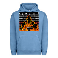Pigment Pebble Blue american firefighters seamless pattern Urban Hoodie - BundleAndBundleShop