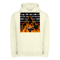 Pigment Pistachio american firefighters seamless pattern Urban Hoodie - BundleAndBundleShop