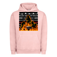 Pigment Salmon american firefighters seamless pattern Urban Hoodie - BundleAndBundleShop