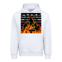 White american firefighters seamless pattern Urban Hoodie - BundleAndBundleShop