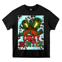 Black cozy winter with gloves and scarf Heavy Core Tee - AdoDesignShop