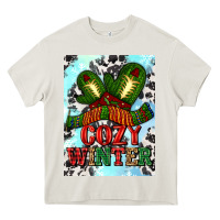 Cream cozy winter with gloves and scarf Heavy Core Tee - AdoDesignShop