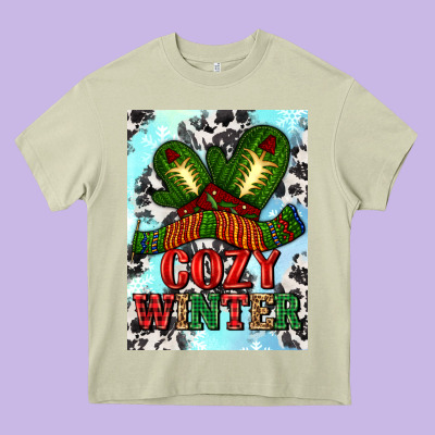 Cozy Winter With Gloves And Scarf Heavy Core Tee Designed By Adodesignshop