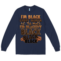 Navy im black every month but this month im blackity bl Long Sleeve Tee - LillyAllenDesigns