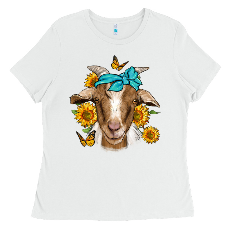 Sunflower Bandana Goat Ladies Tee by Jasminsmagicworld | Teevron