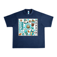 Navy cafecito y chisme Urban Heavy Tee - MaliasSmallBusiness