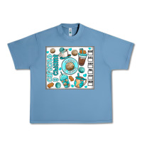 Pebble Blue cafecito y chisme Urban Heavy Tee - MaliasSmallBusiness