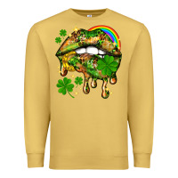 Antique Gold St. Patrick's Day lips Premium Sweatshirt - HowdyJamesFarm