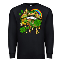 Black St. Patrick's Day lips Premium Sweatshirt - HowdyJamesFarm