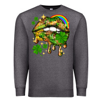 Charcoal Heather St. Patrick's Day lips Premium Sweatshirt - HowdyJamesFarm