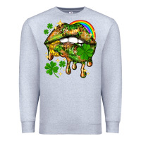 Heather Grey St. Patrick's Day lips Premium Sweatshirt - HowdyJamesFarm
