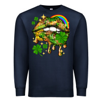 Navy St. Patrick's Day lips Premium Sweatshirt - HowdyJamesFarm