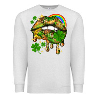 Oatmeal Heather St. Patrick's Day lips Premium Sweatshirt - HowdyJamesFarm