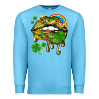 Ocean Blue St. Patrick's Day lips Premium Sweatshirt - HowdyJamesFarm