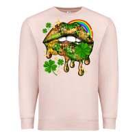 Pale Pink St. Patrick's Day lips Premium Sweatshirt - HowdyJamesFarm