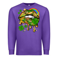 Purple St. Patrick's Day lips Premium Sweatshirt - HowdyJamesFarm