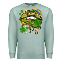 Seafoam St. Patrick's Day lips Premium Sweatshirt - HowdyJamesFarm
