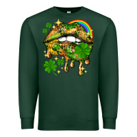 Sports Green St. Patrick's Day lips Premium Sweatshirt - HowdyJamesFarm