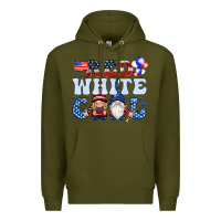 Army Green Red white cool with gnomies 4th of july Premium Hoodie - HowdyJamesFarm