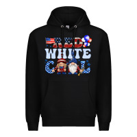 Black Red white cool with gnomies 4th of july Premium Hoodie - HowdyJamesFarm