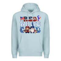 Blue Mist Red white cool with gnomies 4th of july Premium Hoodie - HowdyJamesFarm