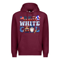 Burgundy Red white cool with gnomies 4th of july Premium Hoodie - HowdyJamesFarm