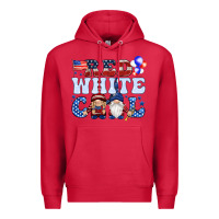Cardinal Red white cool with gnomies 4th of july Premium Hoodie - HowdyJamesFarm