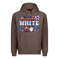 Coffee Red white cool with gnomies 4th of july Premium Hoodie - HowdyJamesFarm