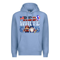 Colony Blue Red white cool with gnomies 4th of july Premium Hoodie - HowdyJamesFarm