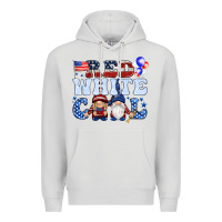 Dove Grey Red white cool with gnomies 4th of july Premium Hoodie - HowdyJamesFarm