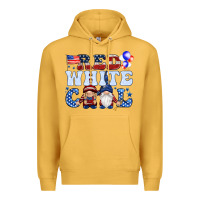 Mustard Red white cool with gnomies 4th of july Premium Hoodie - HowdyJamesFarm