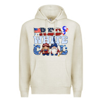 Oatmeal Heather Red white cool with gnomies 4th of july Premium Hoodie - HowdyJamesFarm