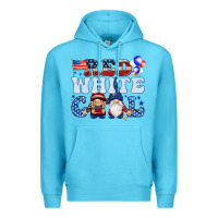 Ocean Blue Red white cool with gnomies 4th of july Premium Hoodie - HowdyJamesFarm